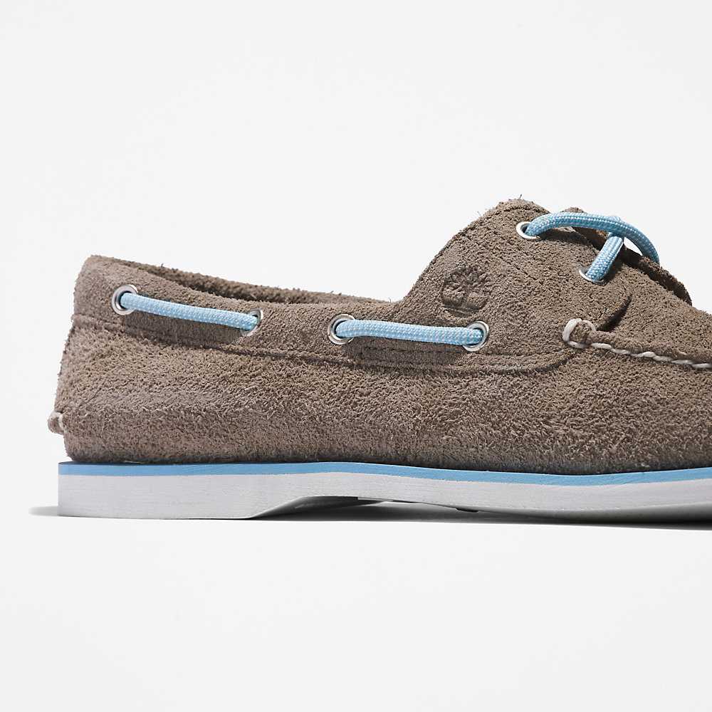 Men's Timberland 2-Eye Classic Boat Shoes Grey | UAE-7308269