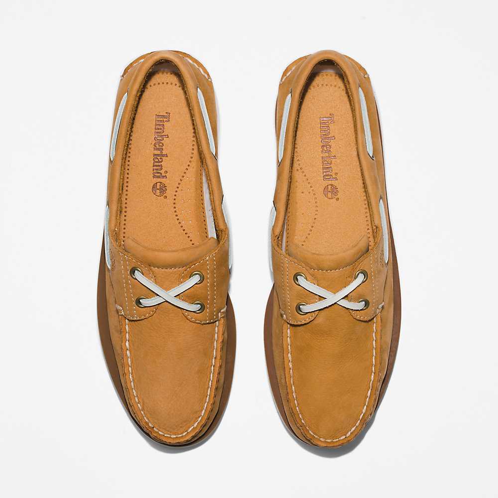 Men's Timberland 2-Eye Classic Boat Shoes Light Brown | UAE-9428173