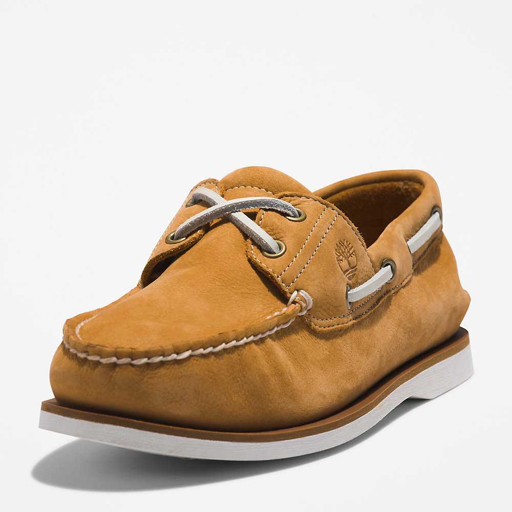 Men's Timberland 2-Eye Classic Boat Shoes Light Brown | UAE-9428173