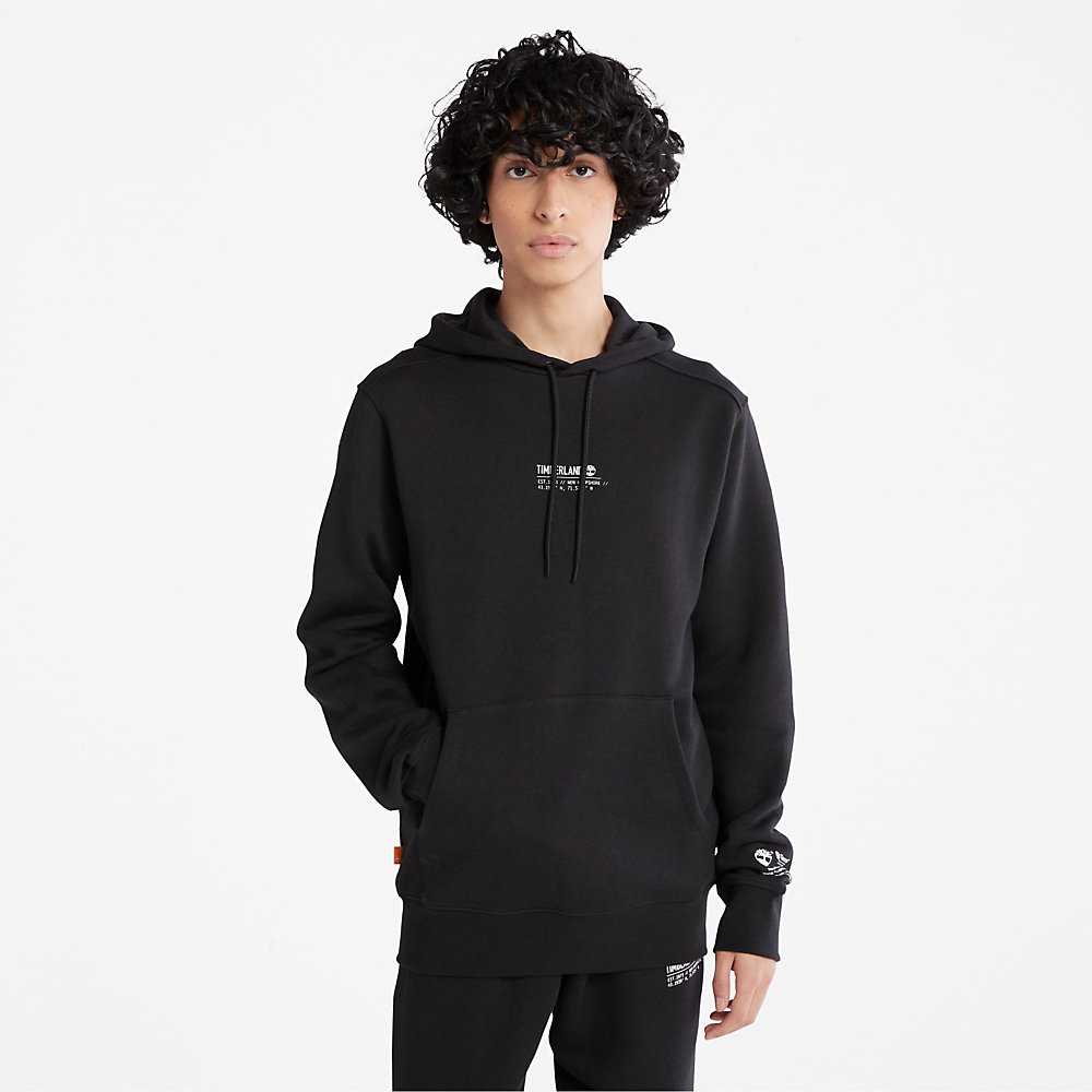 Men's Timberland All Gender Luxe Comfort Essentials Refibra™ Hoodie Black | UAE-3581249