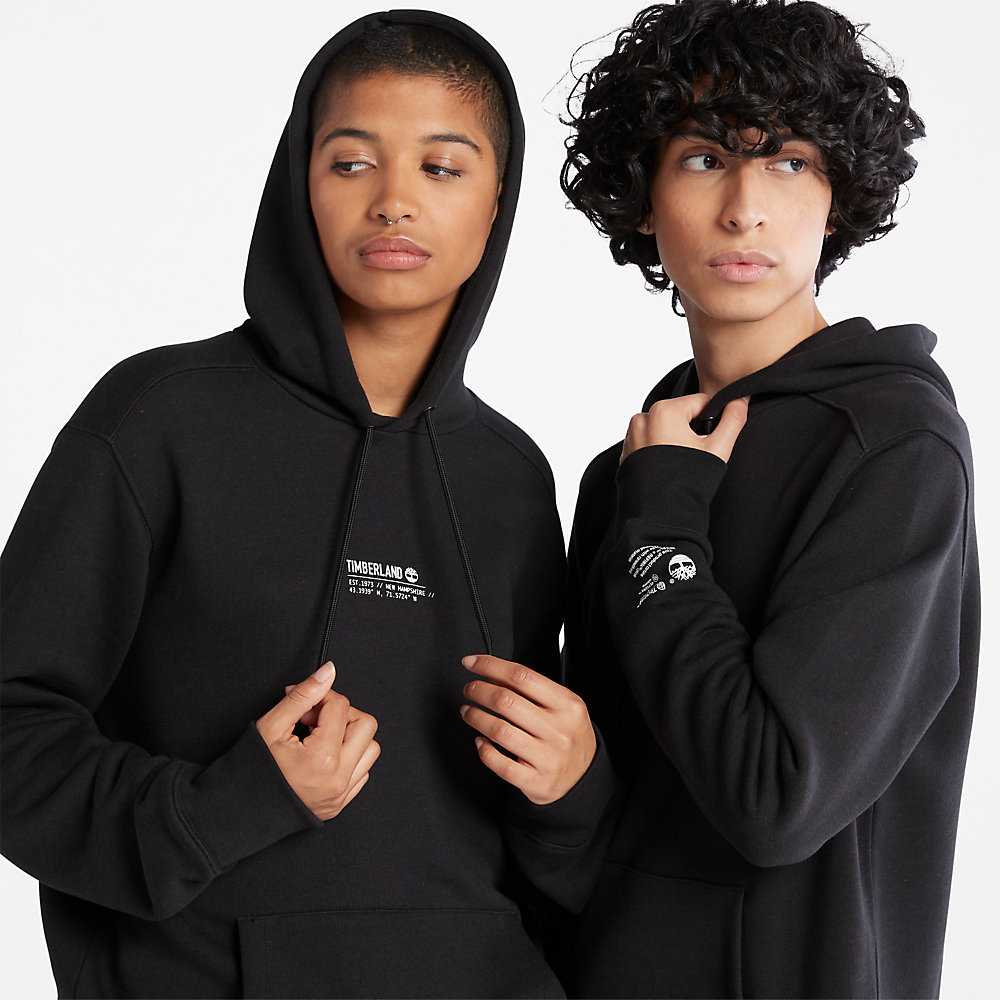 Men's Timberland All Gender Luxe Comfort Essentials Refibra™ Hoodie Black | UAE-3581249