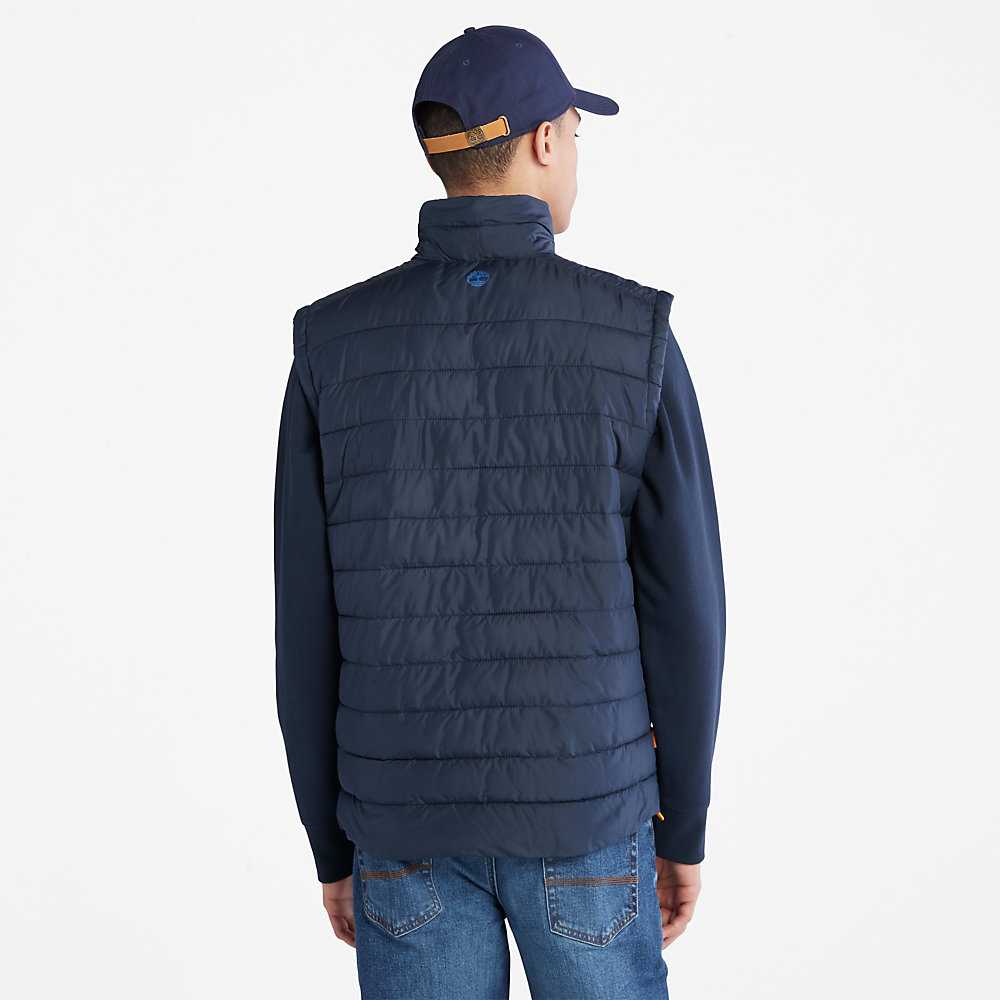 Men's Timberland Axis Peak Vest Dark Blue | UAE-0584219