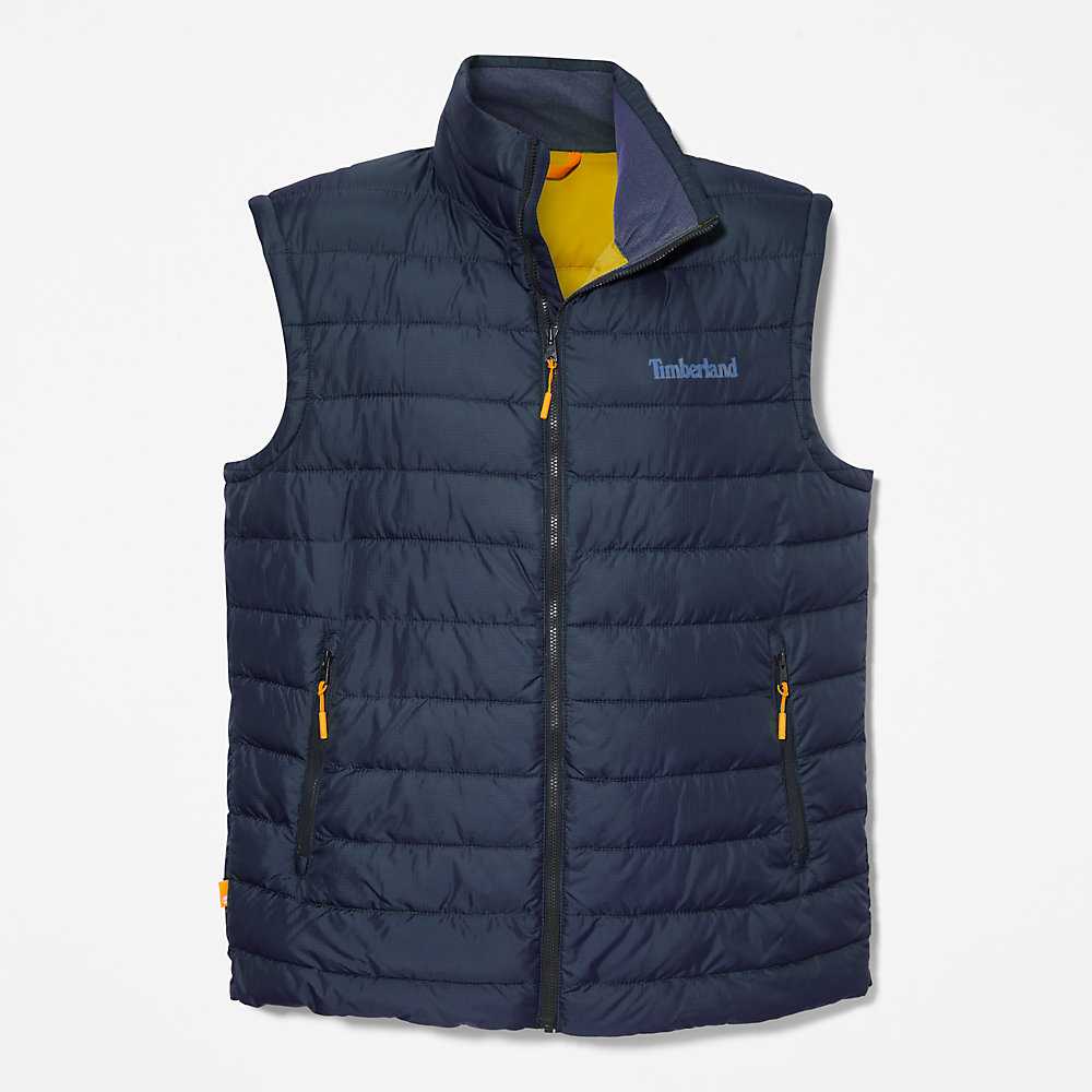 Men's Timberland Axis Peak Vest Dark Blue | UAE-0584219