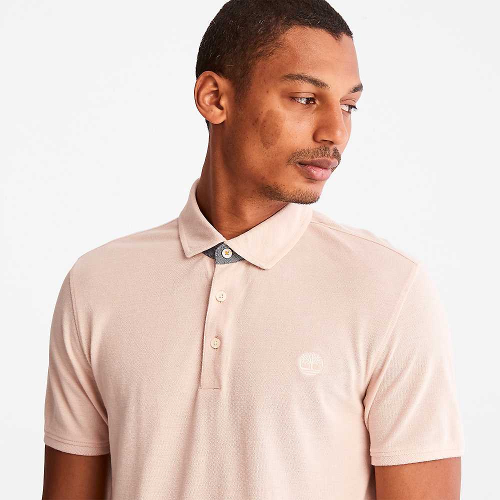 Men's Timberland Baboosic Polo Shirts Light Pink | UAE-2706514