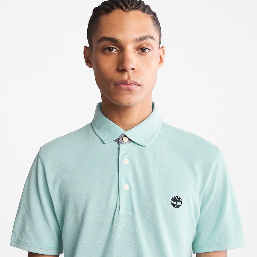 Men's Timberland Baboosic Polo Shirts Turquoise | UAE-7526493