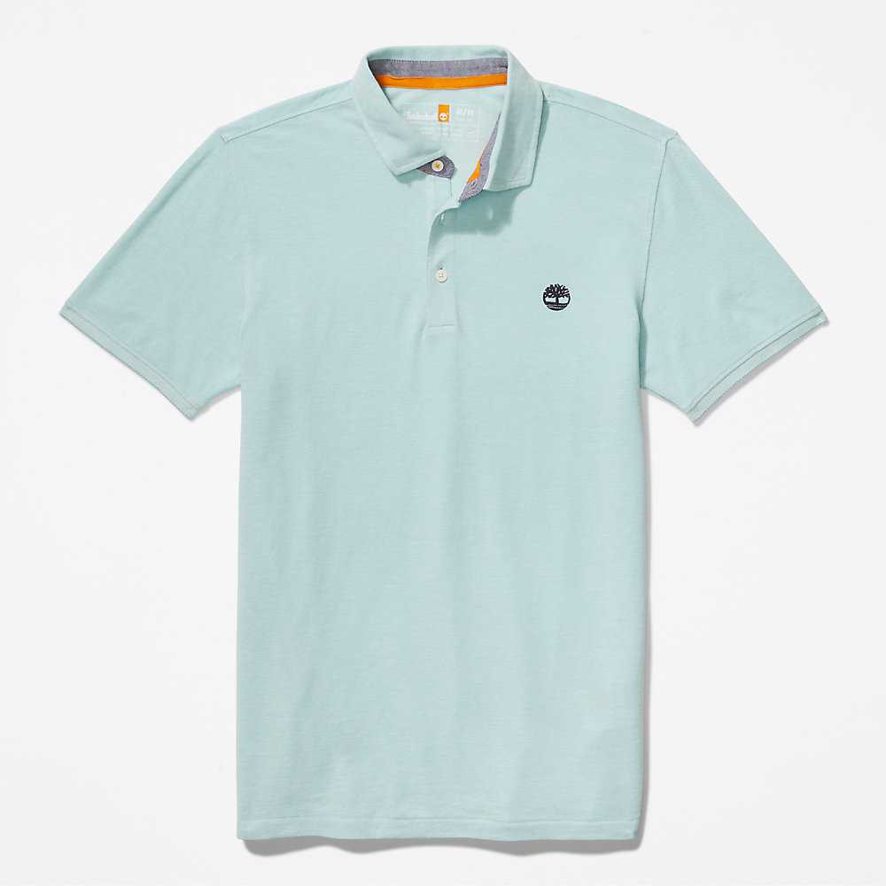 Men's Timberland Baboosic Polo Shirts Turquoise | UAE-7526493