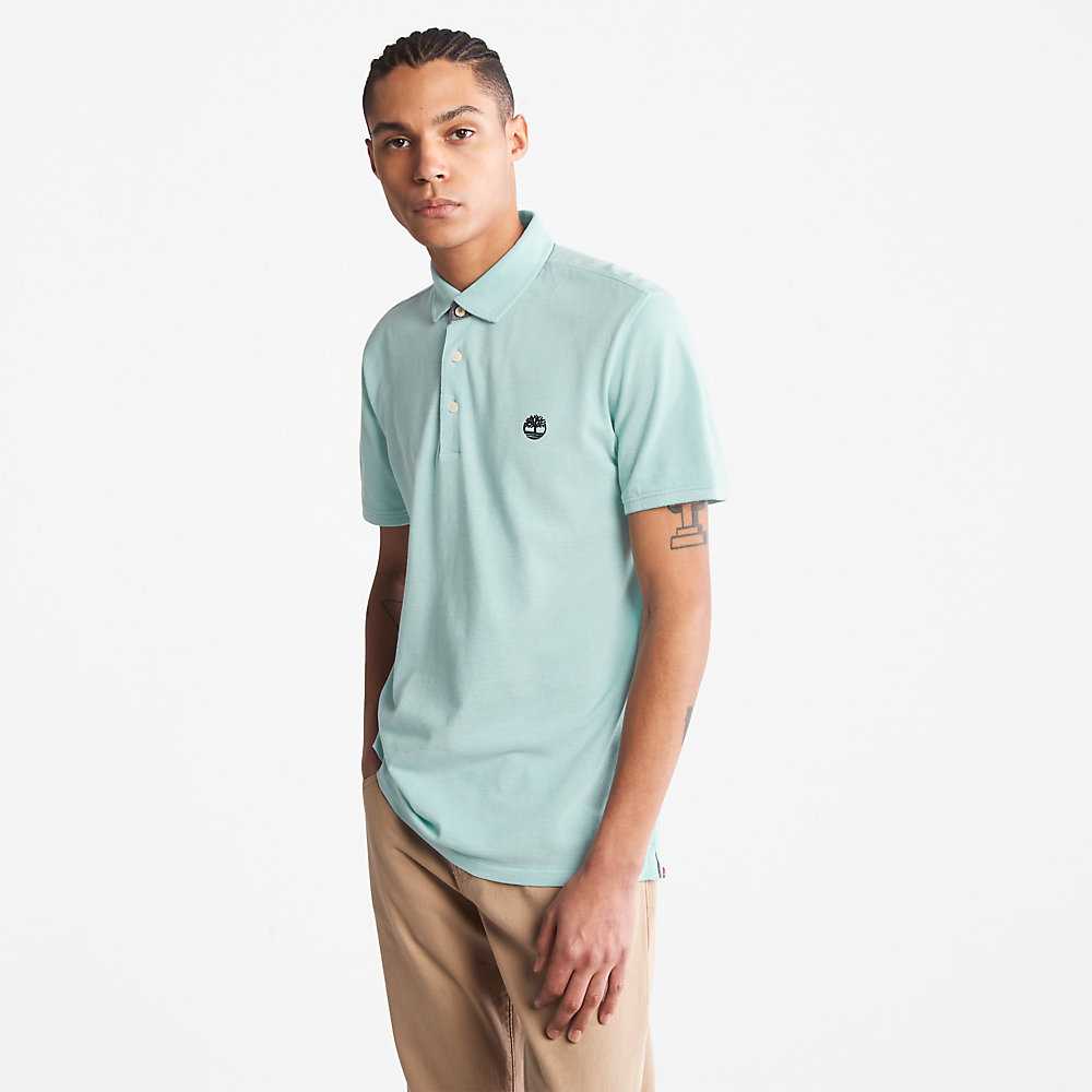 Men\'s Timberland Baboosic Polo Shirts Turquoise | UAE-7526493