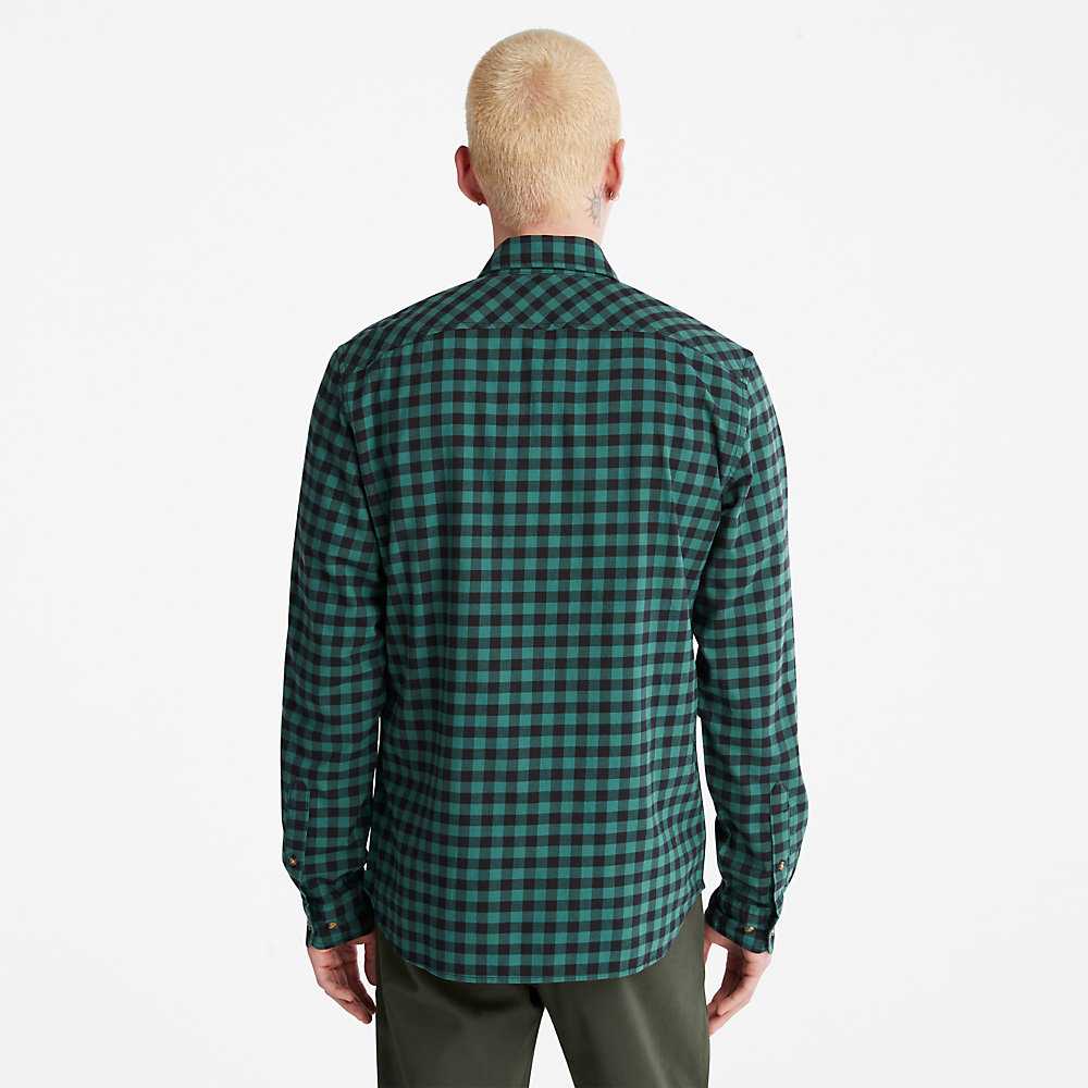 Men's Timberland Back River Check Check Shirt Green | UAE-2837465