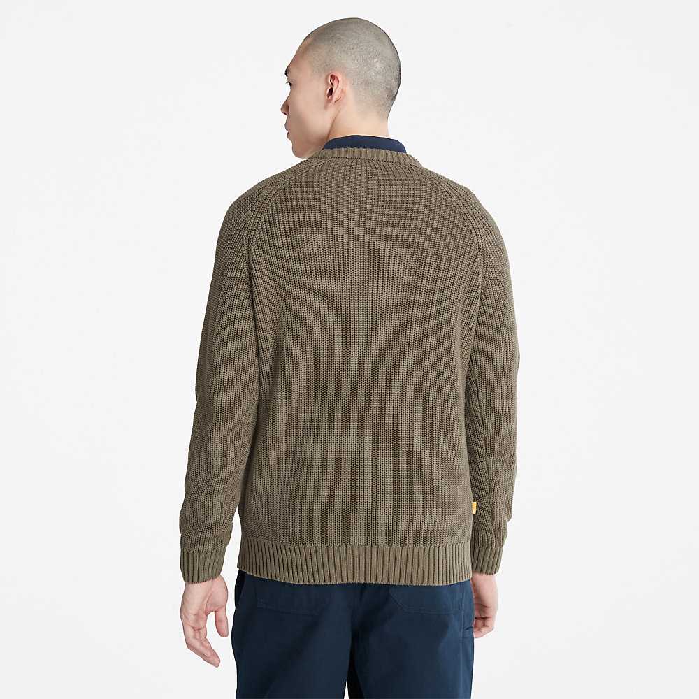 Men's Timberland Beards Brook Sweaters Green | UAE-1745236