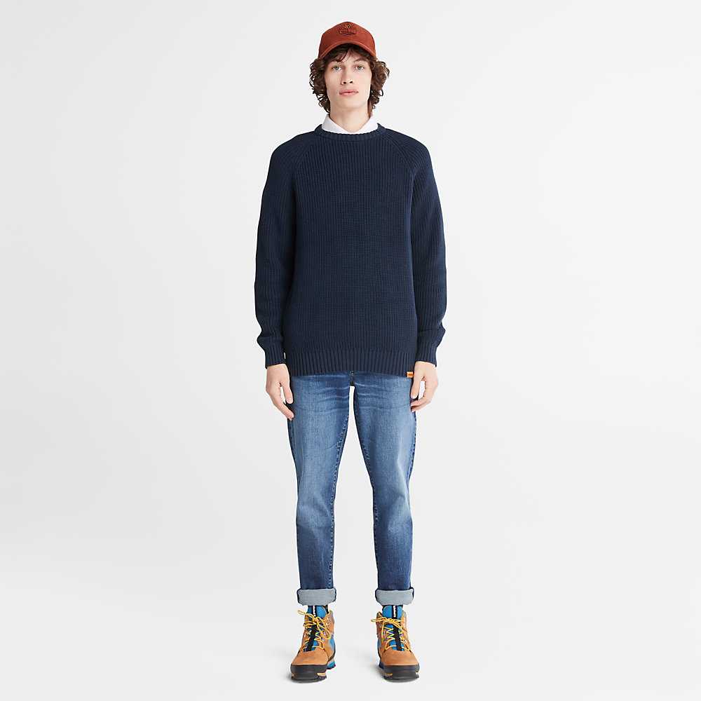 Men's Timberland Beards Brook Sweaters Navy | UAE-0184297