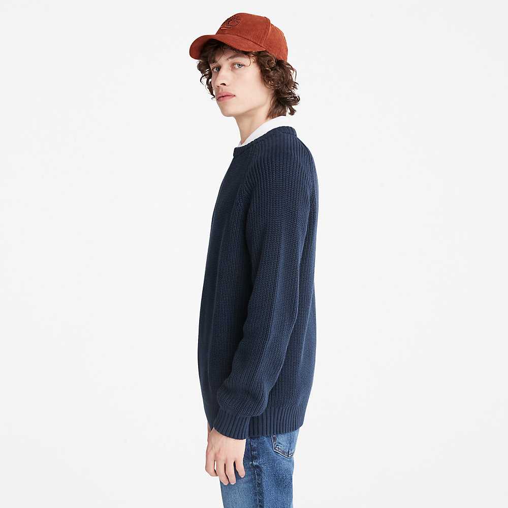 Men's Timberland Beards Brook Sweaters Navy | UAE-0184297