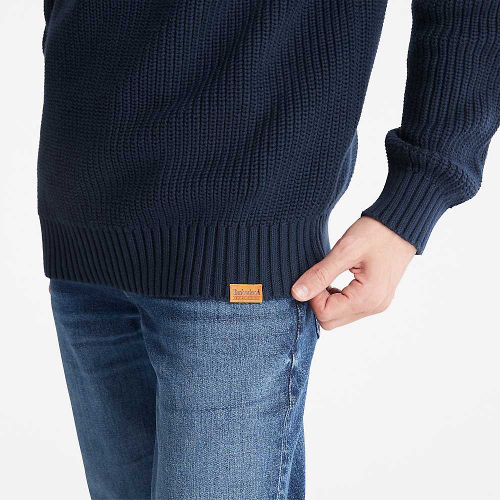 Men's Timberland Beards Brook Sweaters Navy | UAE-0184297