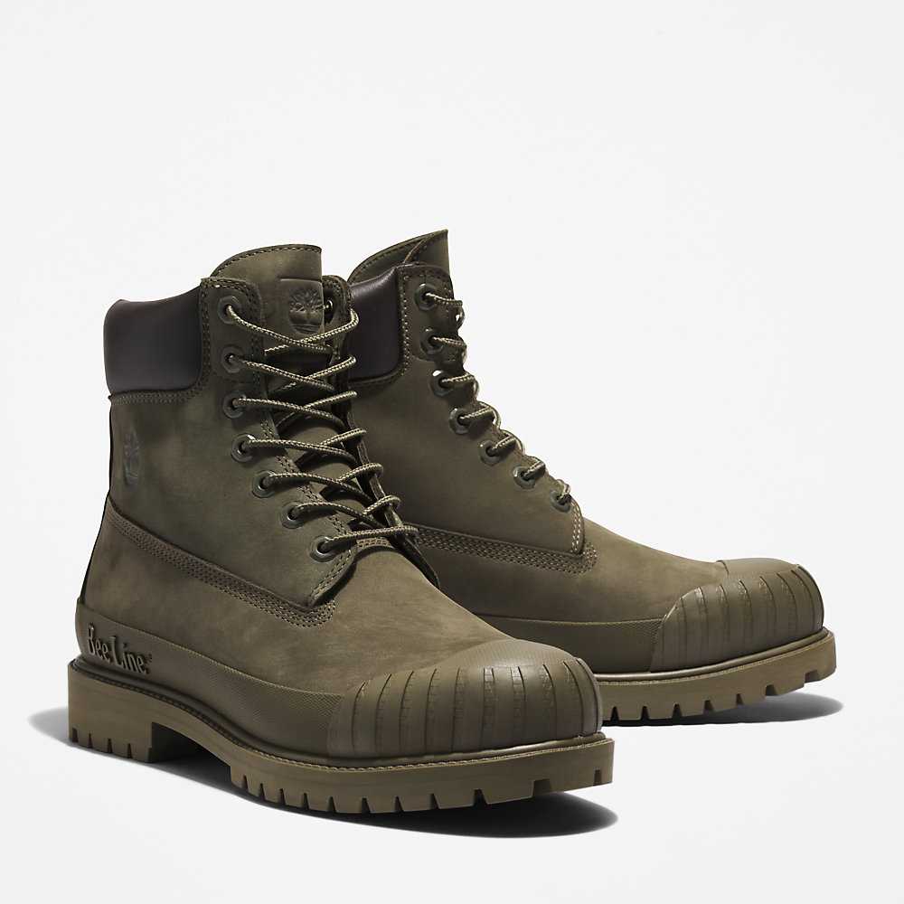 Men's Timberland Bee Line x Timberland® Work Boots Dark Green | UAE-1863257