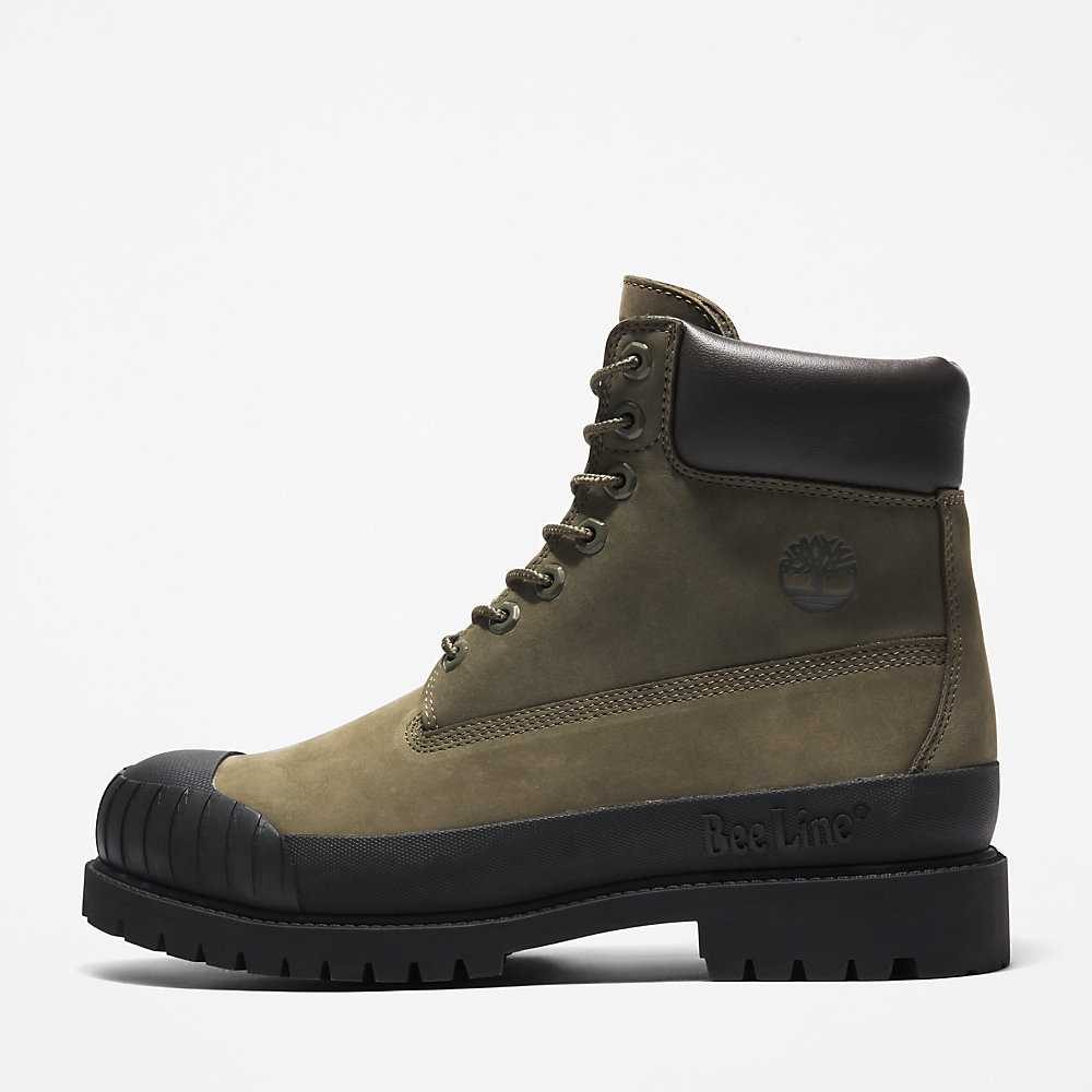 Men's Timberland Bee Line x Timberland® Work Boots Dark Green | UAE-3127650