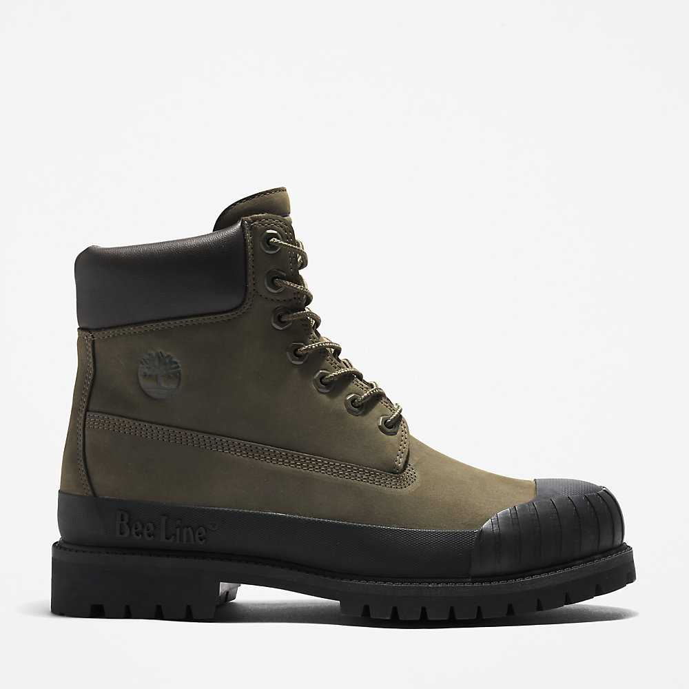 Men\'s Timberland Bee Line x Timberland® Work Boots Dark Green | UAE-3127650