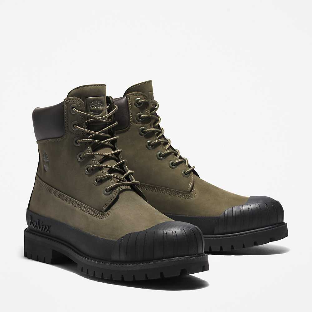 Men's Timberland Bee Line x Timberland® Work Boots Dark Green | UAE-4132897