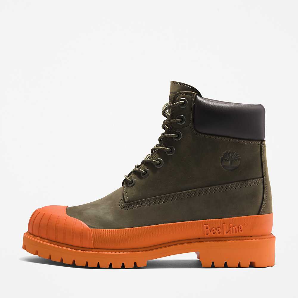 Men's Timberland Bee Line x Timberland® Work Boots Dark Green | UAE-7168942