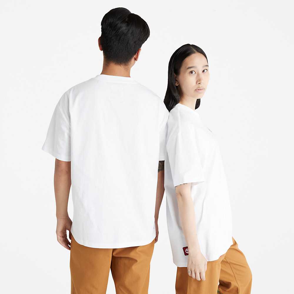 Men's Timberland CLOT x Timberland® T Shirts White | UAE-5860142