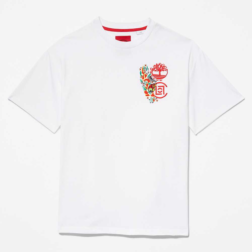 Men's Timberland CLOT x Timberland® T Shirts White | UAE-5860142