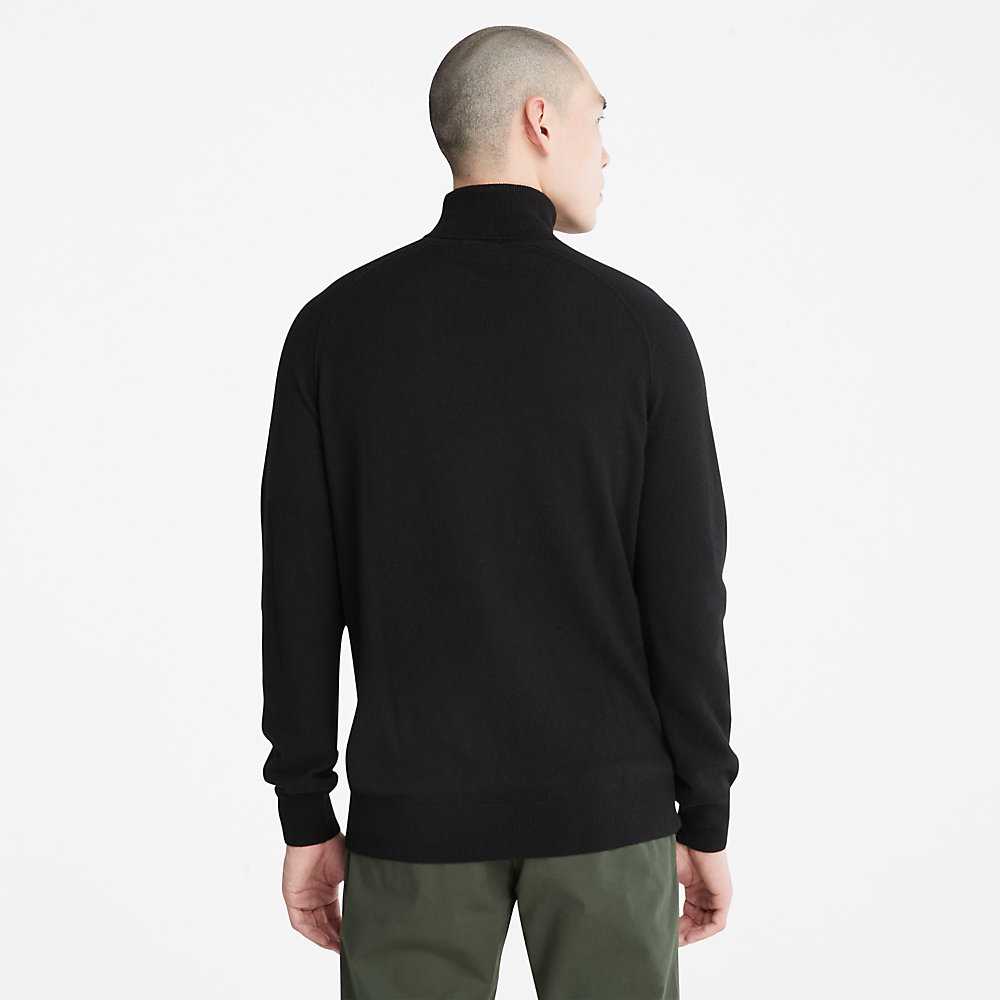 Men's Timberland Cashmere-Blend Sweatshirt Black | UAE-3546281