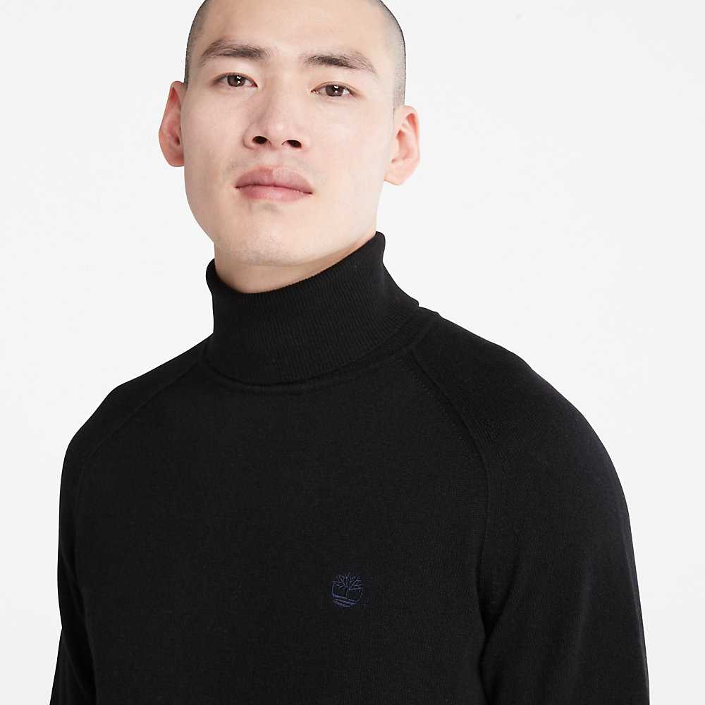 Men's Timberland Cashmere-Blend Sweatshirt Black | UAE-3546281