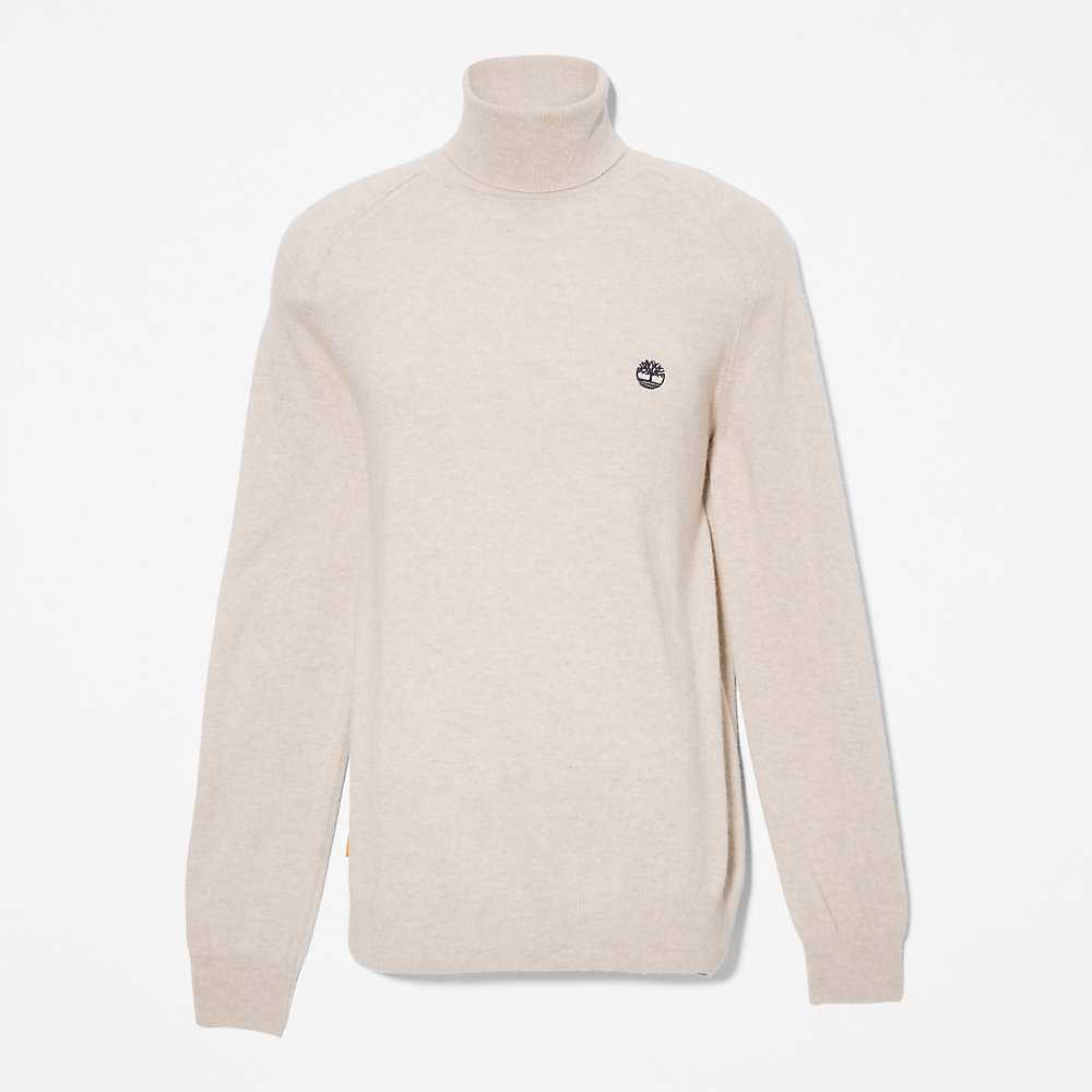 Men's Timberland Cashmere-Blend Sweatshirt Light Grey | UAE-4395180