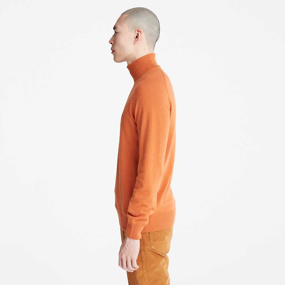 Men's Timberland Cashmere-Blend Sweatshirt Orange | UAE-9573641