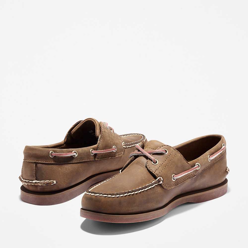 Men's Timberland Classic Boat Shoes Brown | UAE-1025768