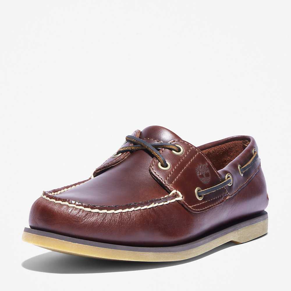 Men's Timberland Classic Boat Shoes Brown | UAE-6914573