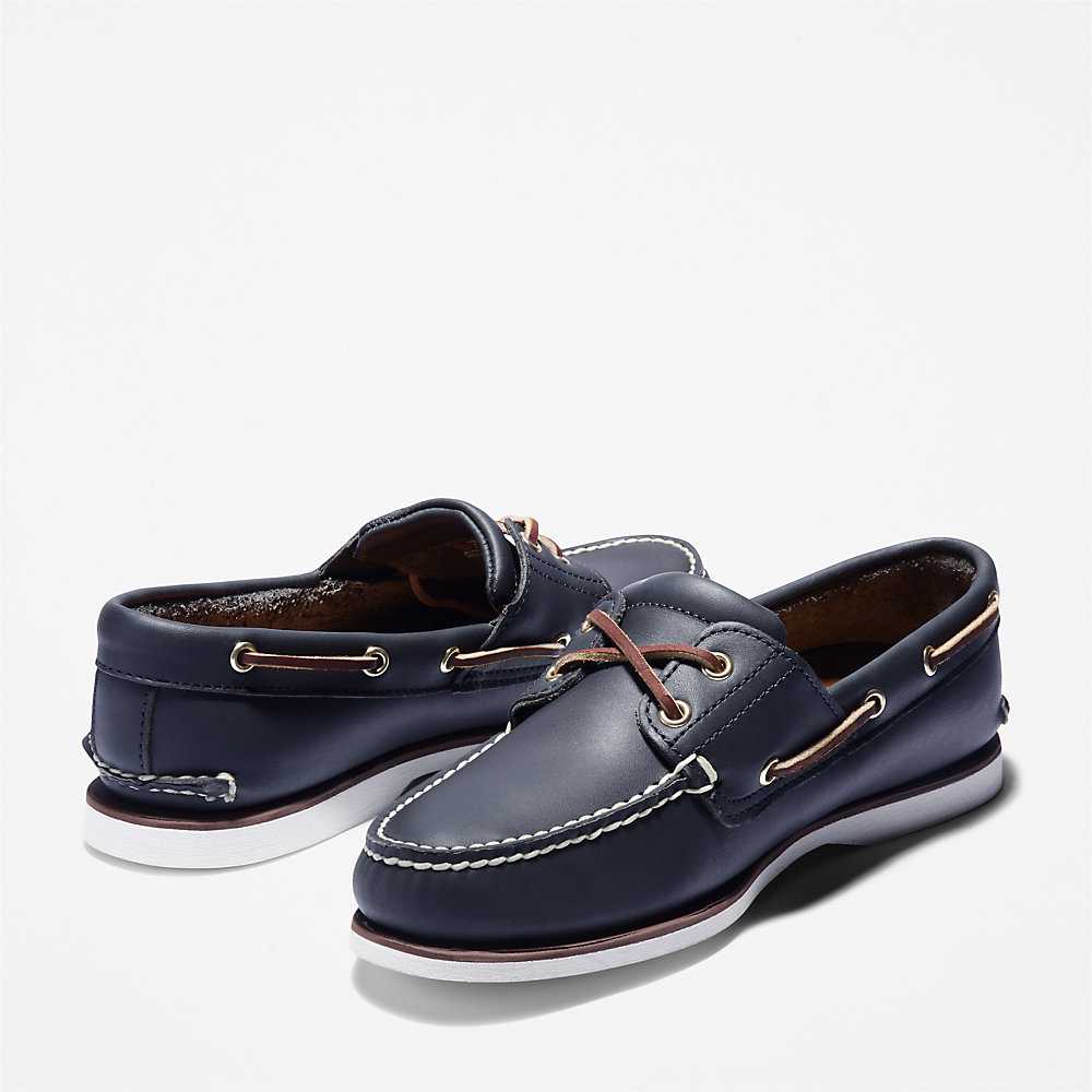 Men's Timberland Classic Boat Shoes Navy | UAE-8320796