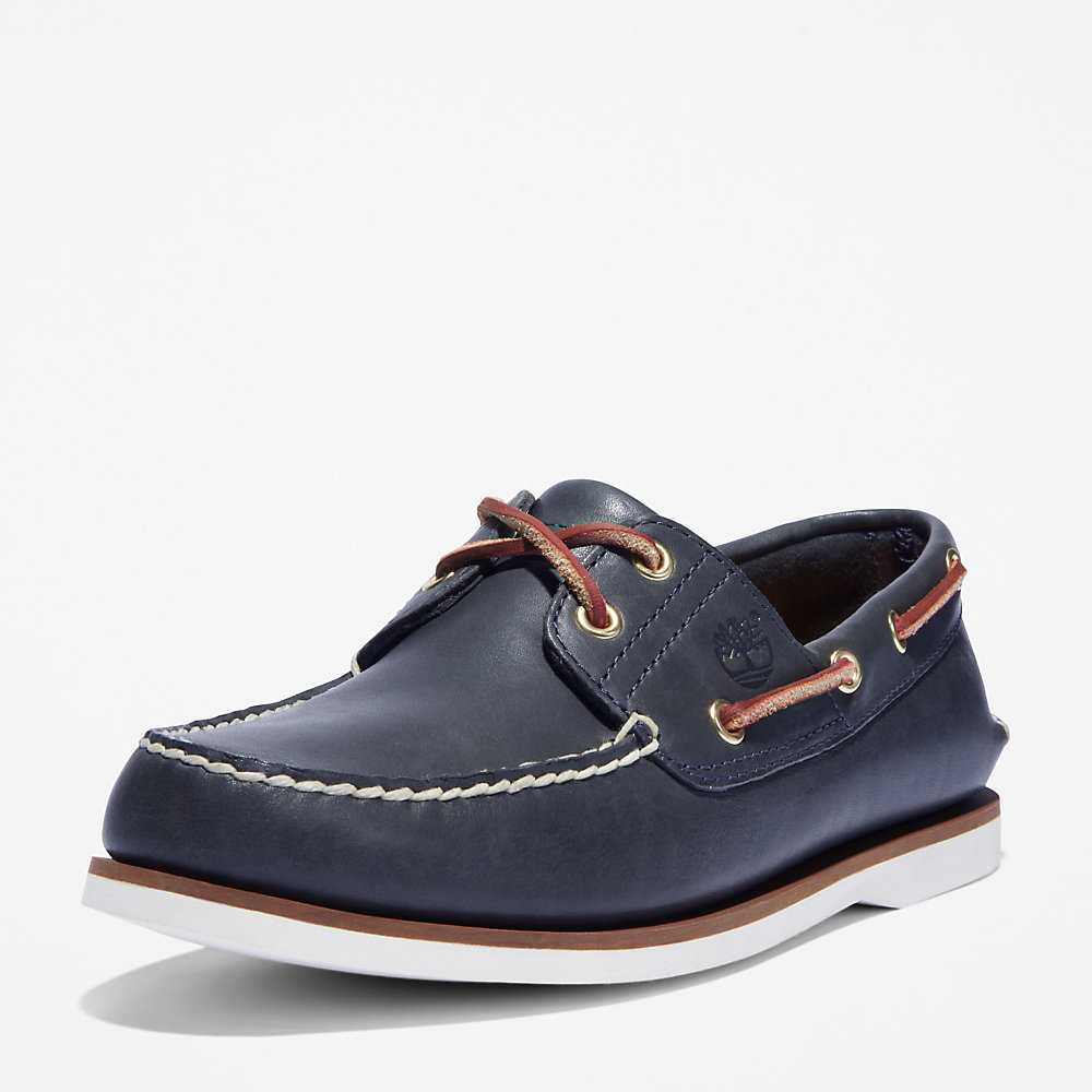 Men's Timberland Classic Boat Shoes Navy | UAE-8320796