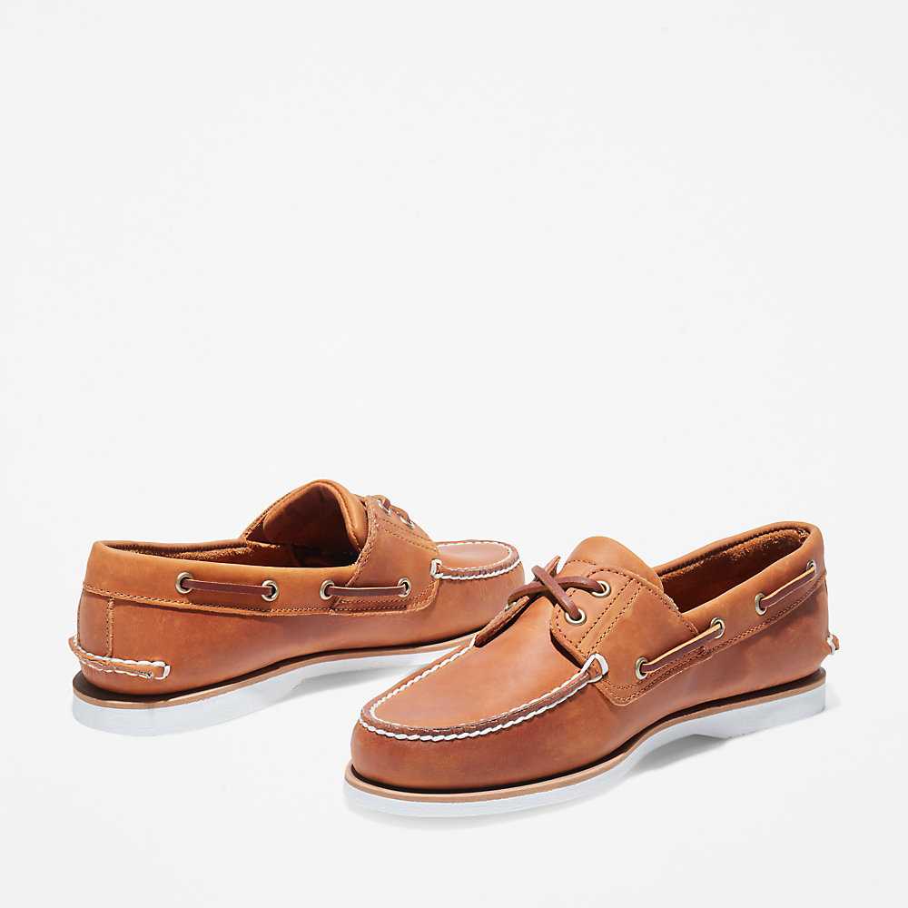 Men's Timberland Classic Boat Shoes Orange | UAE-1247638