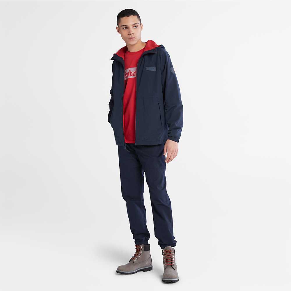 Men's Timberland Comfort-lined Route Jackets Dark Blue | UAE-8235061