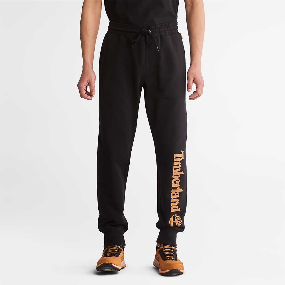 Men\'s Timberland Core Logo Sweatpants Black | UAE-8472965