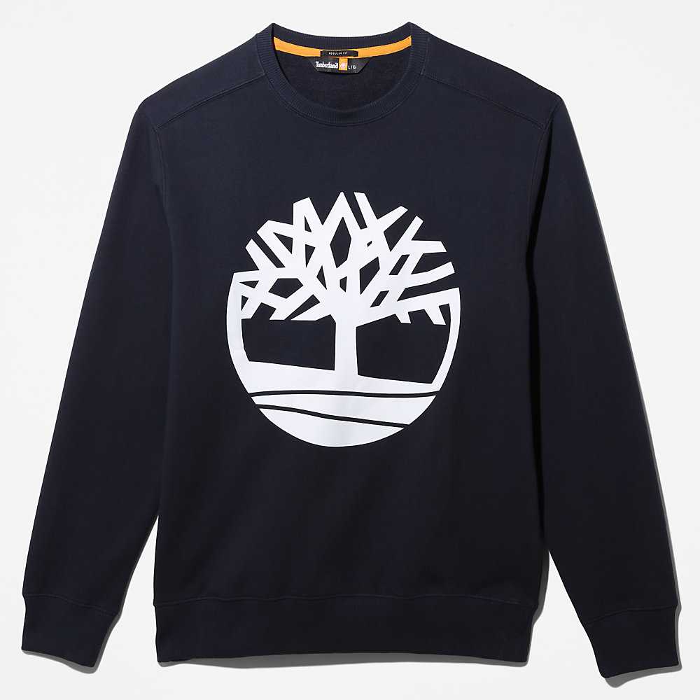 Men\'s Timberland Core Tree Logo Sweatshirt Navy | UAE-5683210