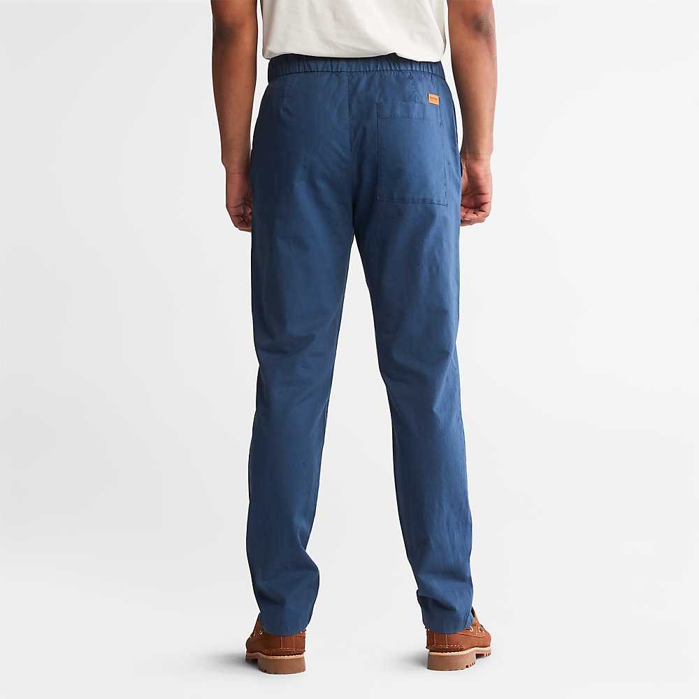 Men's Timberland Cotton Jogger Dark Blue | UAE-0546329