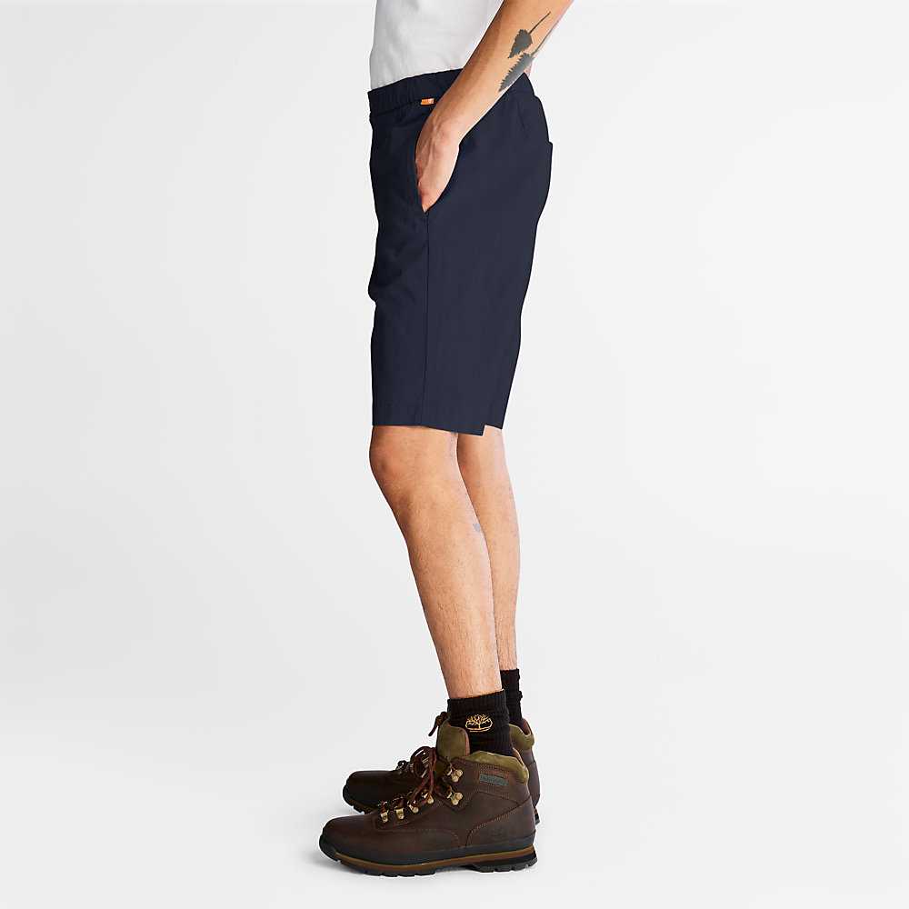 Men's Timberland Cotton Shorts Navy | UAE-6102379