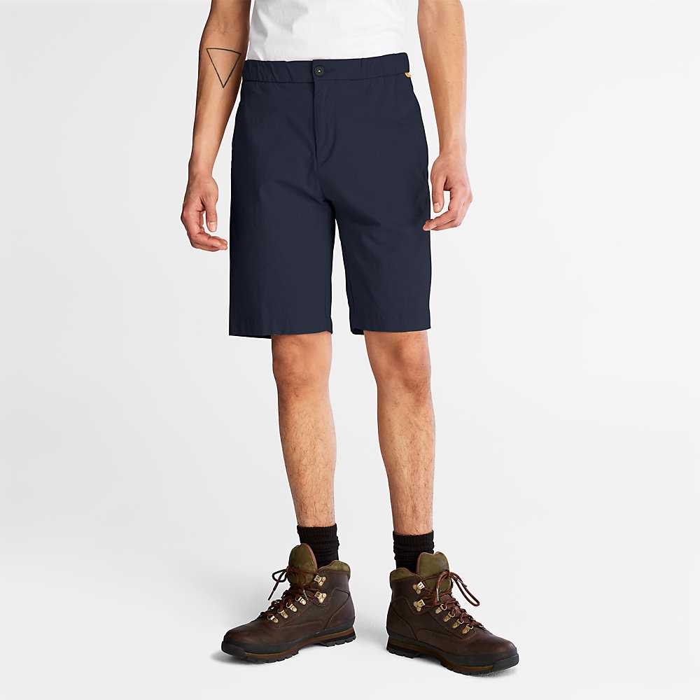 Men\'s Timberland Cotton Shorts Navy | UAE-6102379