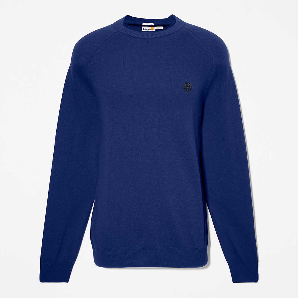 Men's Timberland Crewneck Sweatshirt Dark Blue | UAE-5437098