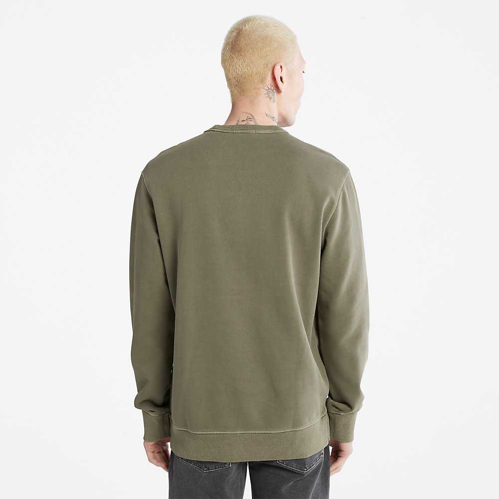 Men's Timberland Crewneck Sweatshirt Green | UAE-4598312