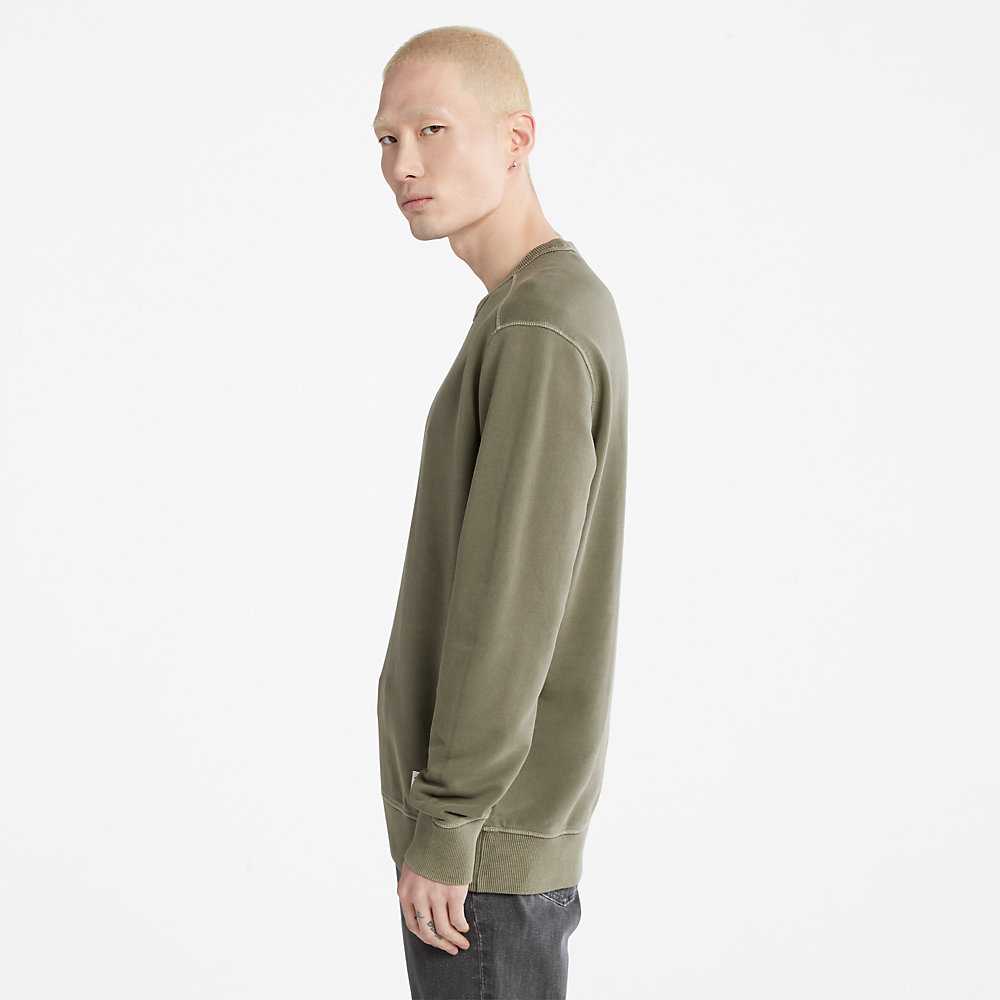 Men's Timberland Crewneck Sweatshirt Green | UAE-4598312