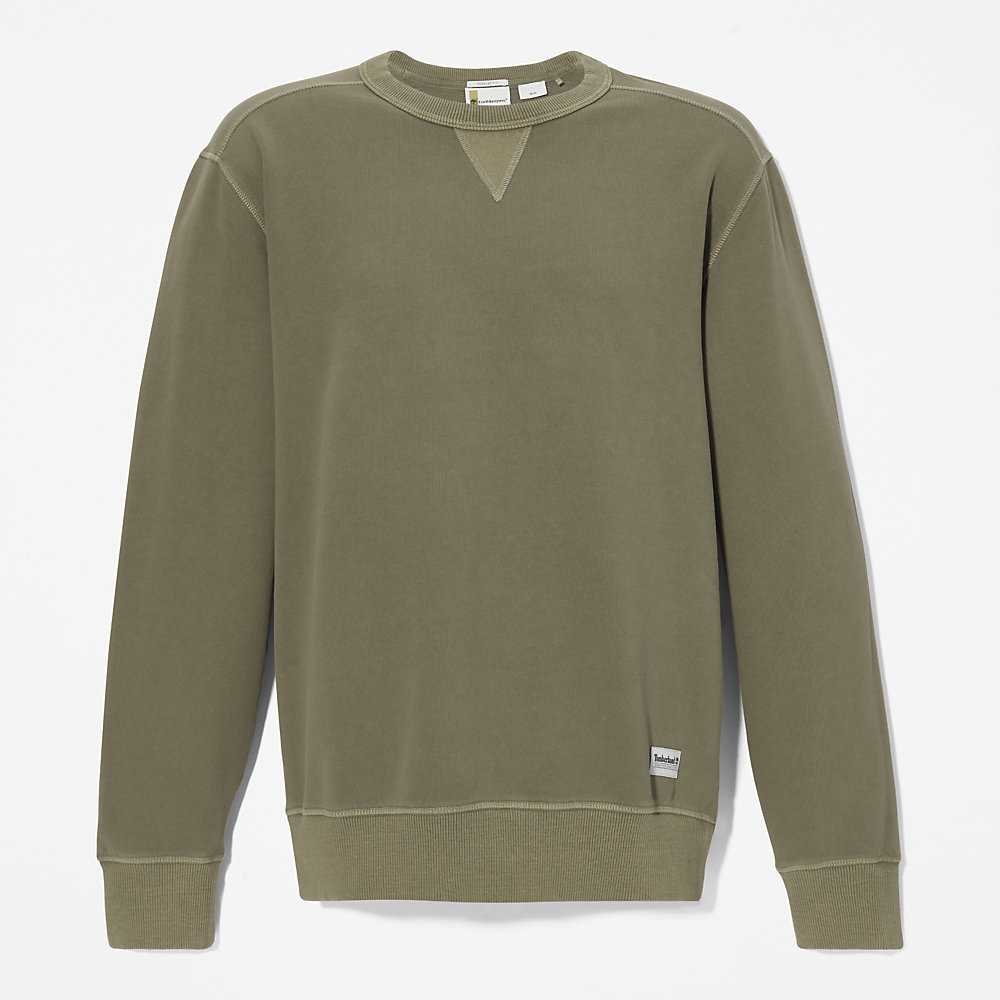 Men's Timberland Crewneck Sweatshirt Green | UAE-4598312