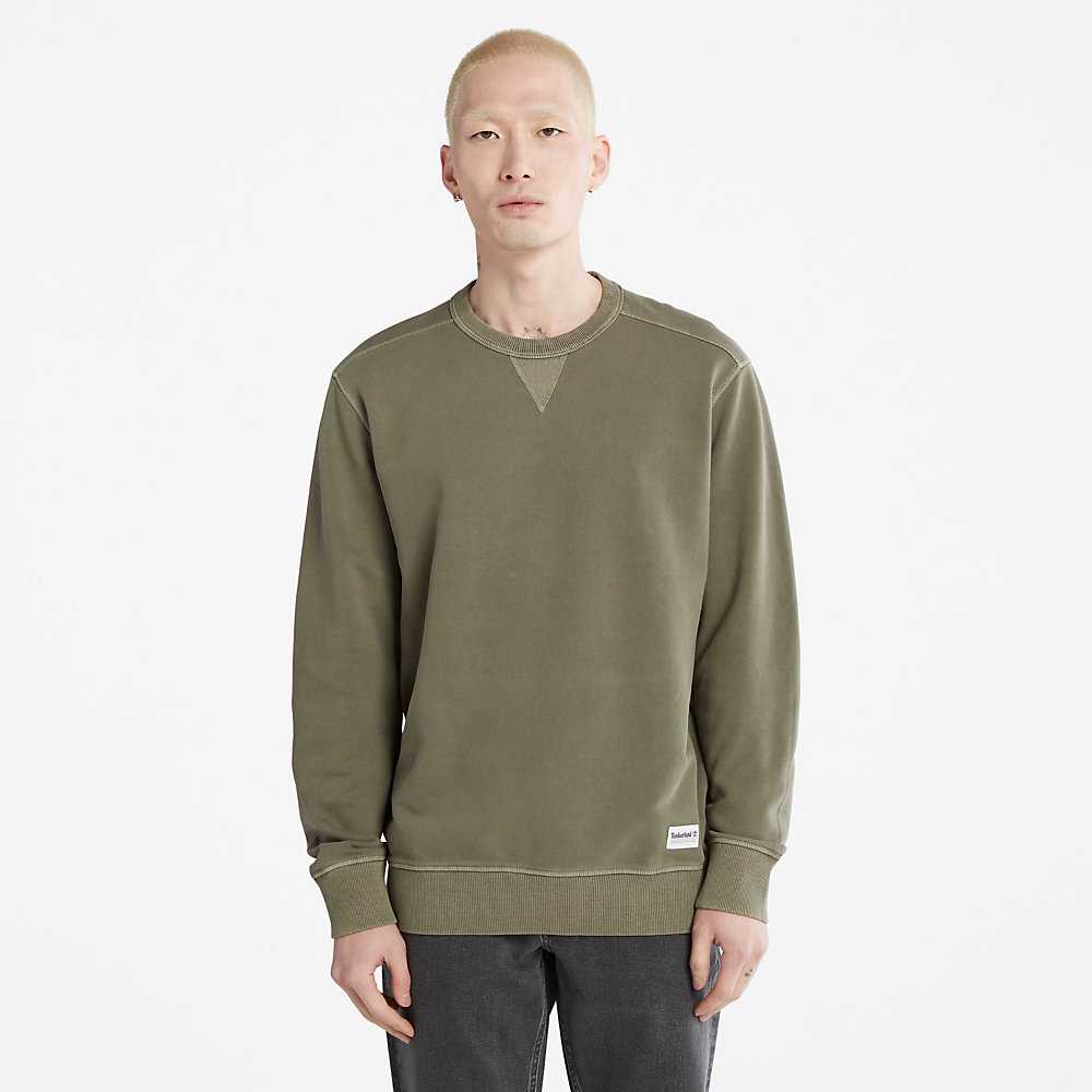 Men\'s Timberland Crewneck Sweatshirt Green | UAE-4598312