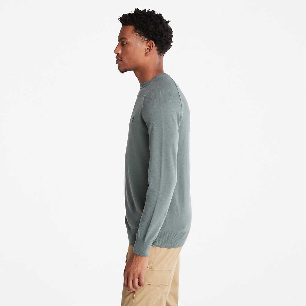 Men's Timberland Crewneck Sweatshirt Green | UAE-9275416