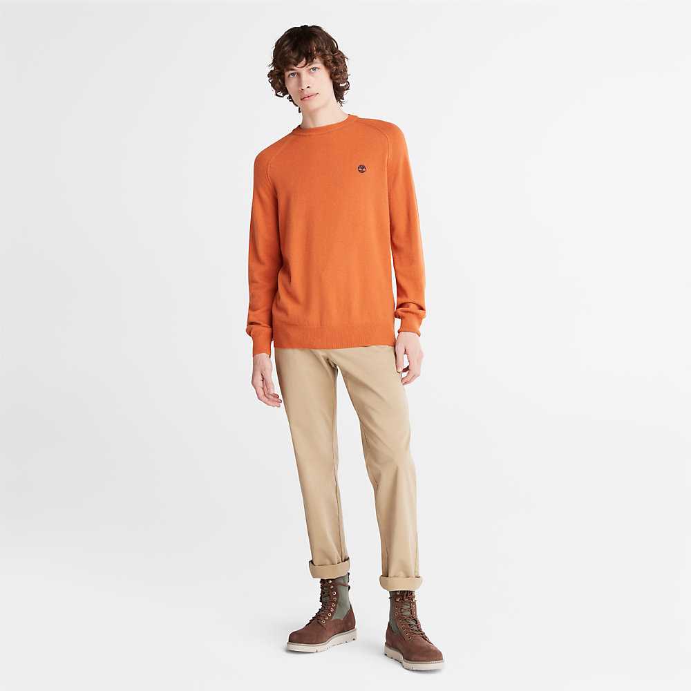 Men's Timberland Crewneck Sweatshirt Orange | UAE-0763851