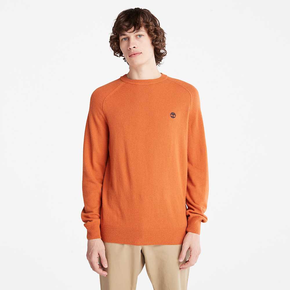 Men\'s Timberland Crewneck Sweatshirt Orange | UAE-0763851