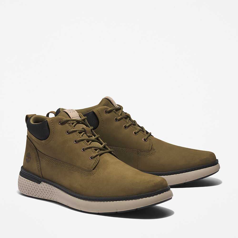 Men's Timberland Cross Mark Chukka Boots Green | UAE-1750362