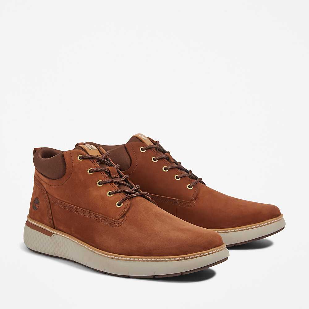 Men's Timberland Cross Mark Chukka Boots Brown | UAE-2395786