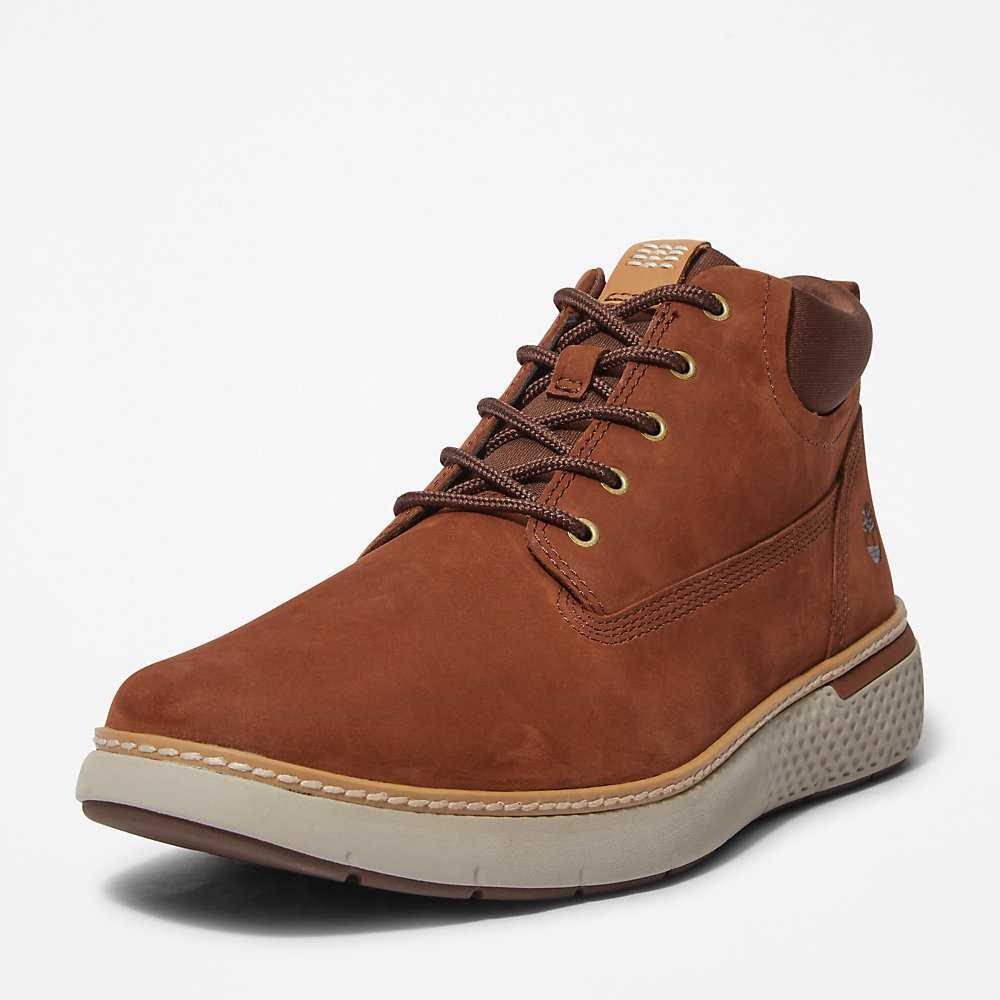 Men's Timberland Cross Mark Chukka Boots Brown | UAE-2395786