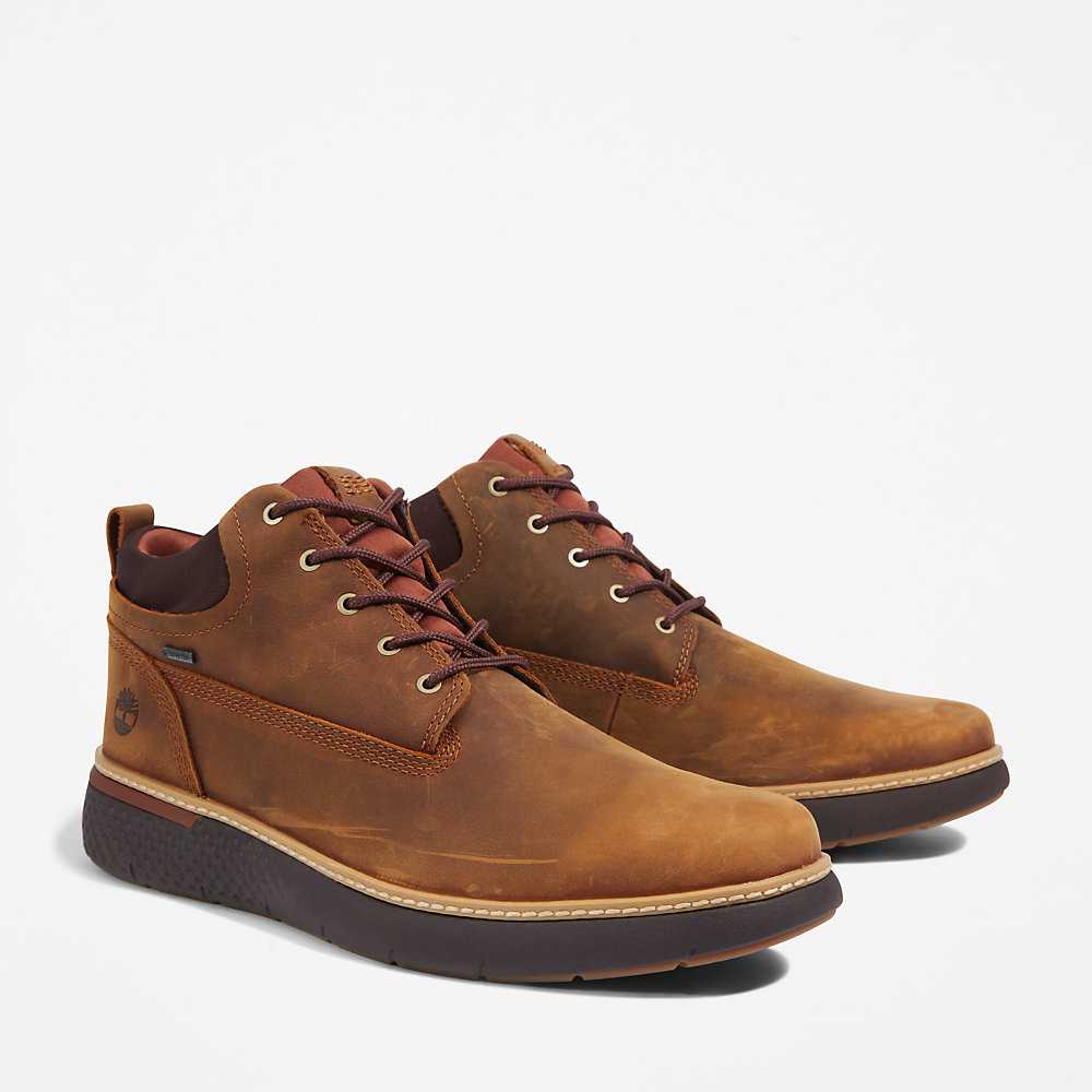 Men's Timberland Cross Mark Gore-Tex® Booties Brown | UAE-2014369